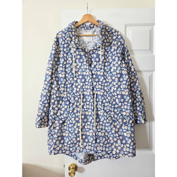 Madewell Ruffle-Neck Anorak Raincoat in French Floral L $168 - Picture 3 of 12